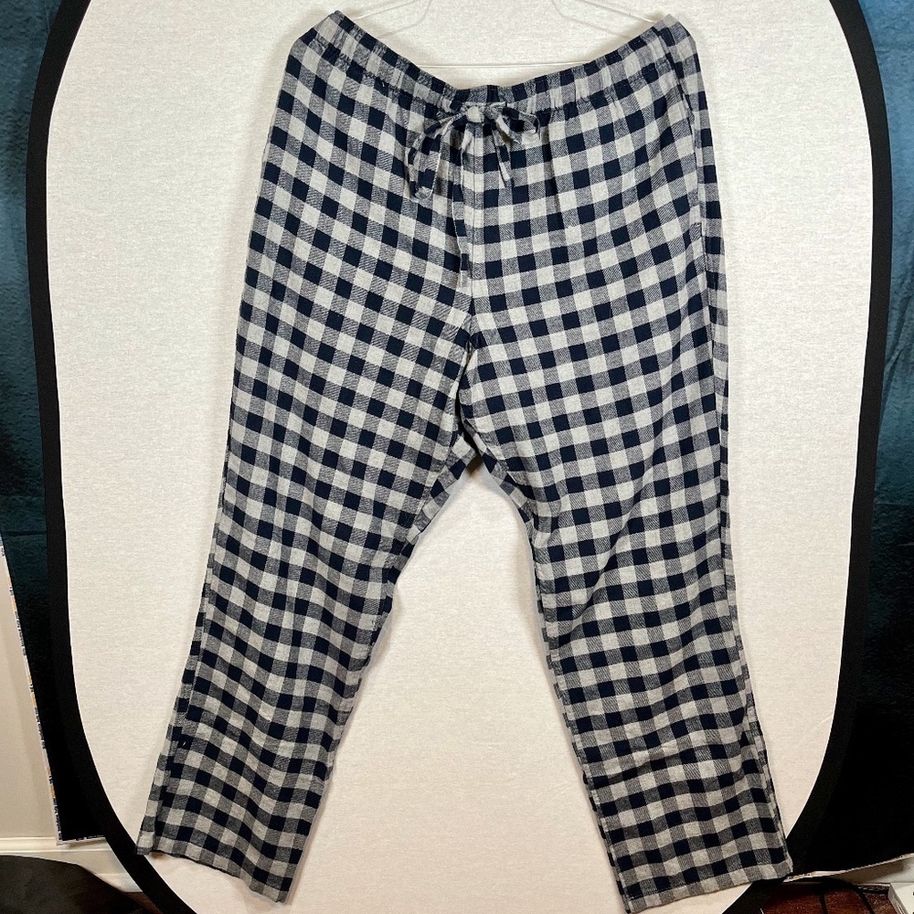 J. Crew Men's Flannel Pajama PJ Pants~Navy & Gray Buffalo Plaid. Size-XL…